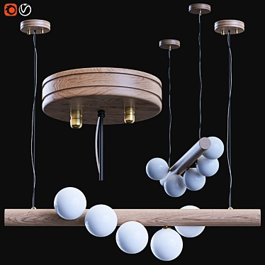 Linearc Modern Linear Pendant Light Glass Globe 5Light Kitchen Island Light