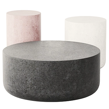 Cimento Zitella Stone Table Set 3D model image 1 