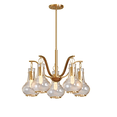 Modern Warm Brass Adams Chandelier 3D model image 1 