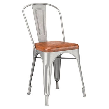 Industrial Tolix Metal Dining Chair 3D model image 1 