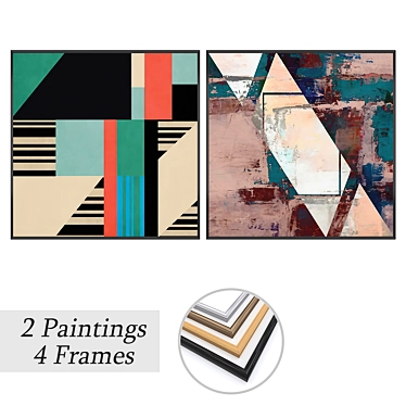 Art Set with Variety Frames 3D model image 1 