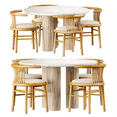 Elegant Dining Set AnthroStyle 3D model image 1 