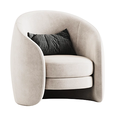  Modern Velvet Upholstered Chair 3D model image 1 