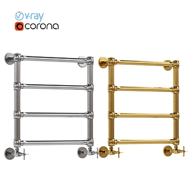 Water Towel Warmer in Chrome 3D model image 1 