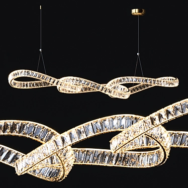 Elegant Crystal Linear Chandelier 3D model image 1 