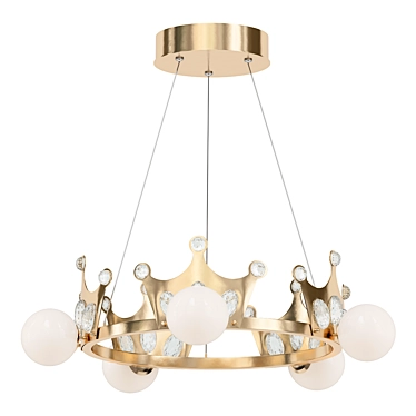 Golden Crown Chandelier Light 3D model image 1 