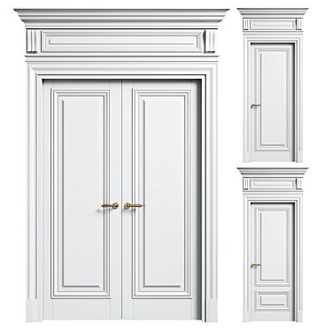 Vintage Volhovec Doors Ensemble 3D model image 1 