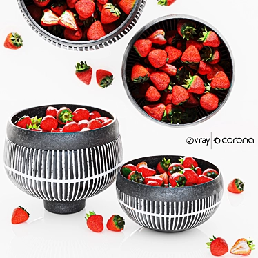 Fresh Strawberry Minimal Bowl 3D model image 1 