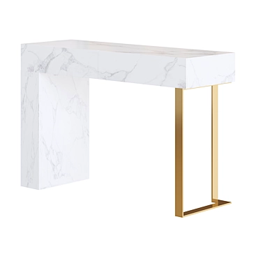 Modern White Accent Console Table 3D model image 1 