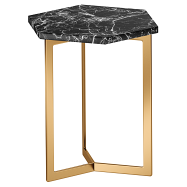 Hex Side Table Antique Brass 3D model image 1 