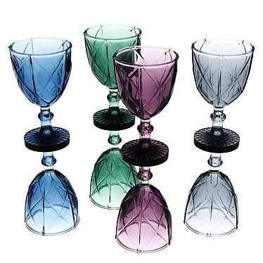 Elegant Glassware Set 3D model image 1 