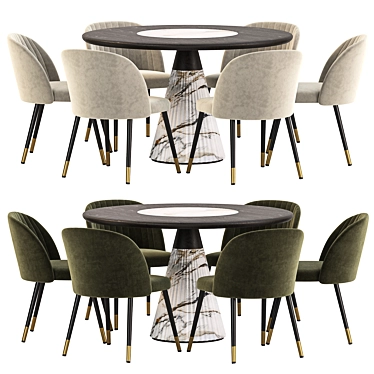 Elegant Modern Dining Room Set 3D model image 1 