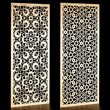 Decorative Carved Panel Set 3D model image 1 