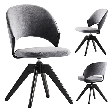 Elegant Velvet Office Desk Chair 3D model image 1 