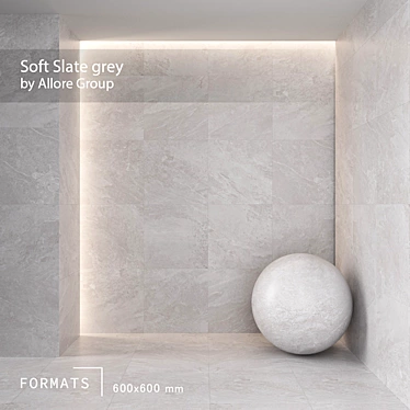 Soft Slate Grey Matt Tile 3D model image 1 