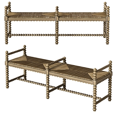 Vintage Charm Bench by Wisteria 3D model image 1 