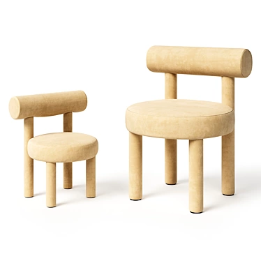 Modernist Kids Chair Duo 3D model image 1 