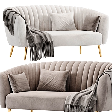 Astoria Contemporary Velvet Love Seat 3D model image 1 