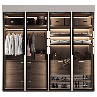 Modern Spacious Wardrobe Solution 3D model image 1 