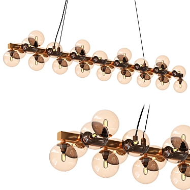 Dallas Golden Hanging Lamp 3D model image 1 