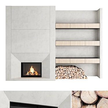 Impression Fireplace Wall Set 29 3D model image 1 