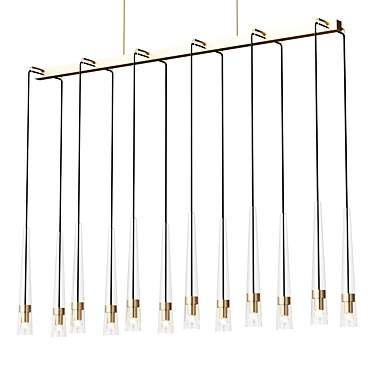 Elegant Linear Chandelier Illuminate 3D model image 1 