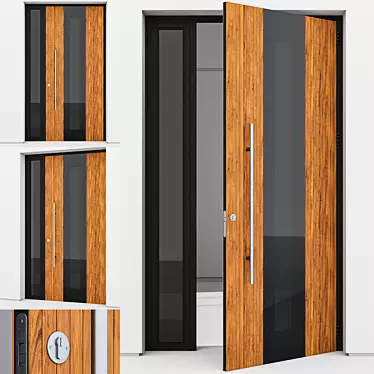 Contemporary Aluminium Door Design 3D model image 1 