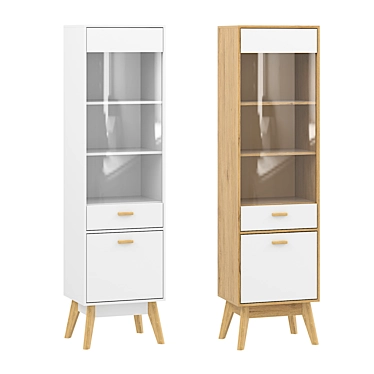 Scandi Plain Display Cabinet 3D model image 1 