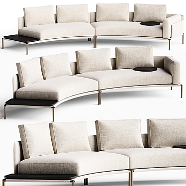 Sleek Zanotta NOAH Curved Sofa 3D model image 1 