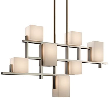 Modern Glass City Lights Chandelier 3D model image 1 