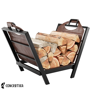 Firewood rack made of leather with stand Concretika