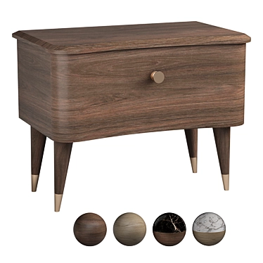 Nutty Marble Bedside Table 3D model image 1 