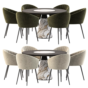 Modern Dining Set CCollection 3D model image 1 