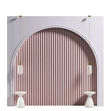 Child's Bed Headboard with Arch 3D model image 1 