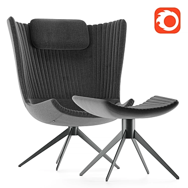 Elegant Colibri Dining Chair 3D model image 1 