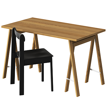 Nordic Linear Table Set 3D model image 1 