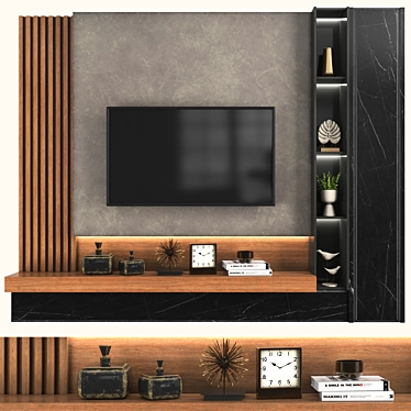 60" TV Modern Wall Set 3D model image 1 