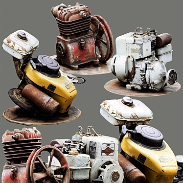 Vintage Engine Texture Set 3D model image 1 