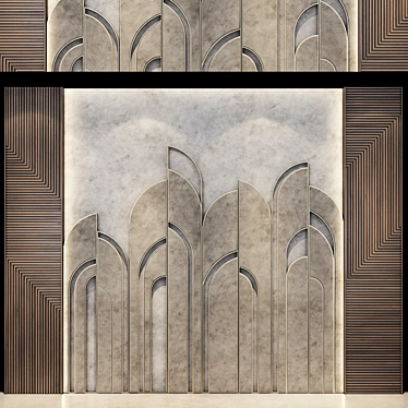 VRay Natural Wood Wall Panel 3D model image 1 