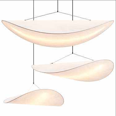 Sleek Contemporary Tense Pendant Lamp 3D model image 1 