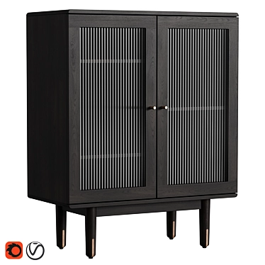 Naomi Showcase Cabinet by Dantone Home 3D model image 1 