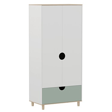 Halli 2 Swing Wardrobe Cabinet 3D model image 1 