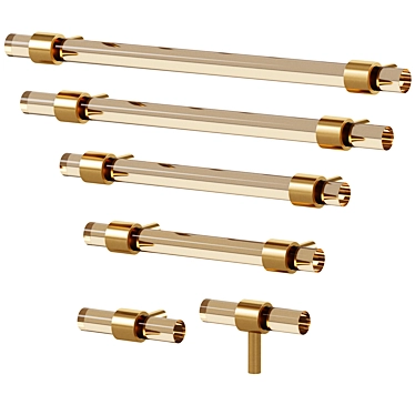 Meraki PUR Acrylic Brass Handles 3D model image 1 