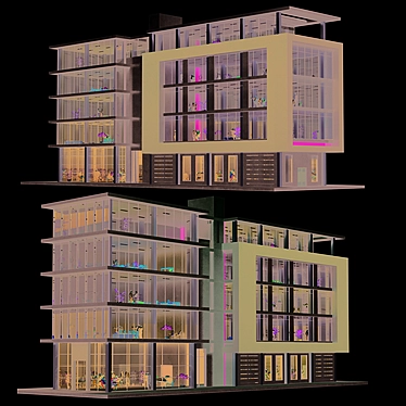 Urban Style 3D Mixed-Use Building 3D model image 1 