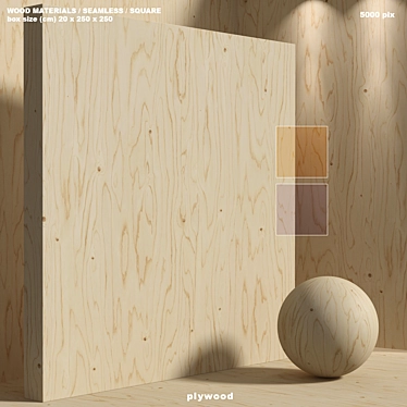 Seamless Wood Plywood Material Kit 3D model image 1 