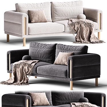 Modern Fabric Sofa 3D Model 3D model image 1 