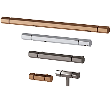 Elegant ACER Solid Brass Handles 3D model image 1 