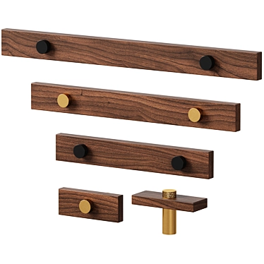 Walnut Brass Handles by Meraki 3D model image 1 