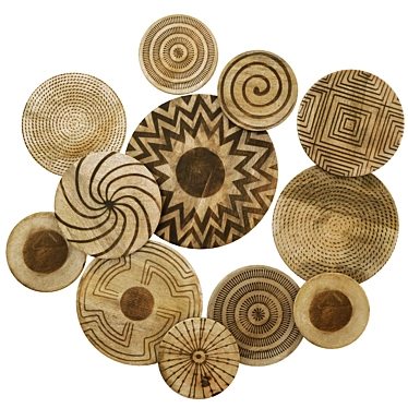  Wall Decor Wooden Plates 3D model image 1 