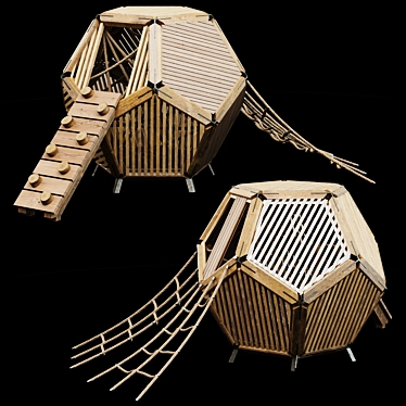 Wooden Dodecahedron Climbing Frame 3D model image 1 